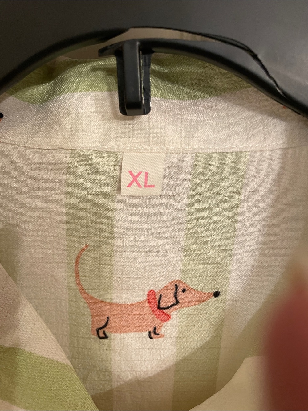 Source Unknown Green Stripe Short Pajama Set with Orange Dachshund print - Picture 2 of 5